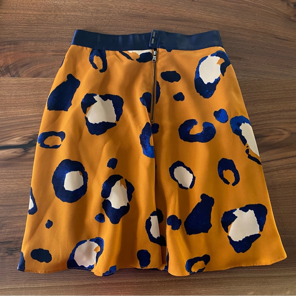 PHILIP Lim for Target Orange & Blue Leopard Print Skirt Size 2